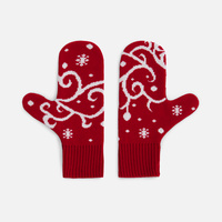 Варежки Adventino, красный с молочным