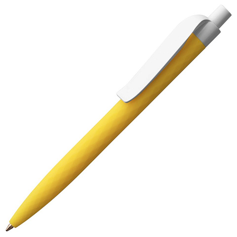 Ручка шариковая Prodir QS01 PMP-P, желтая с белым - рис 2.