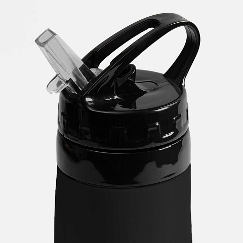 Складная бутылка для воды Langfossen, черная - рис 5.
