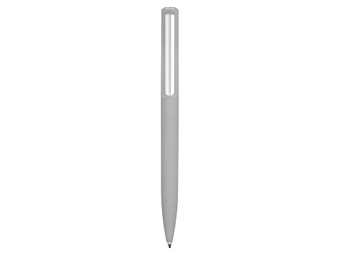 Ручка шариковая пластиковая Bon с покрытием soft touch, серый - рис 2.