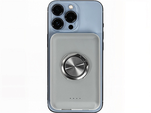 Магнитный беспроводной внешний аккумулятор MagnetIQ, 5000 mah, 10 W, серый Cool gray 7C - рис 7.
