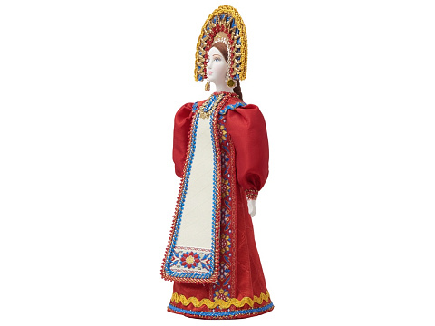 Подарочный набор: кукла фарфоровая, крем-мед, красный - рис 10.