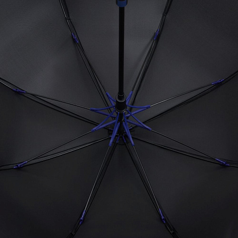 Зонт-трость Hidecolor с цветными спицами, черный с синим - рис 4.