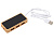 USB хаб с подсветкой лого Reedia S5, 3*USB, 1*Type C, бамбук, черный - миниатюра