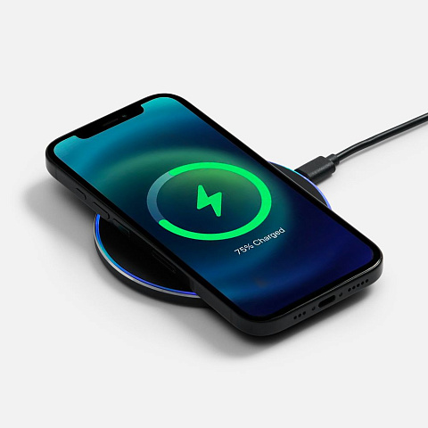 Беспроводное зарядное устройство с подсветкой Lightcore, черное - рис 2.