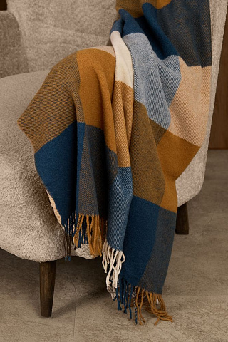 Плед Fleco, синий с коричневым - рис 6.