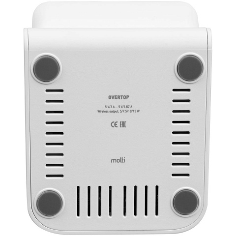 Беспроводное зарядное устройство с быстрой зарядкой Overtop, белое - рис 7.