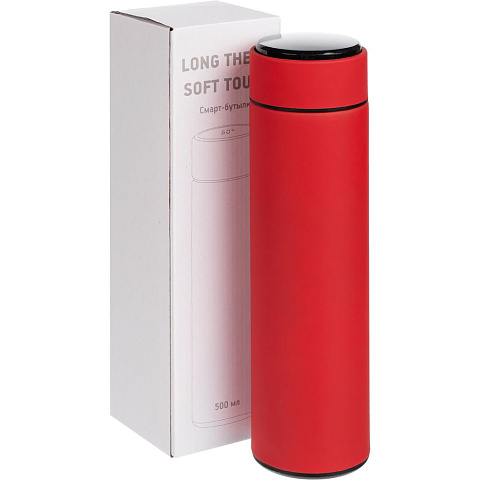 Смарт-бутылка с заменяемой батарейкой Long Therm Soft Touch, красная, без пакета - рис 11.