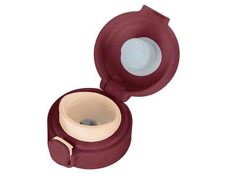 Вакуумная термокружка Waterline c кнопкой Guard, 400 мл, тубус, бургунди - рис 5.