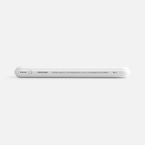 Аккумулятор с беспроводной зарядкой All Day Wireless, 10000 мАч, белый - рис 4.