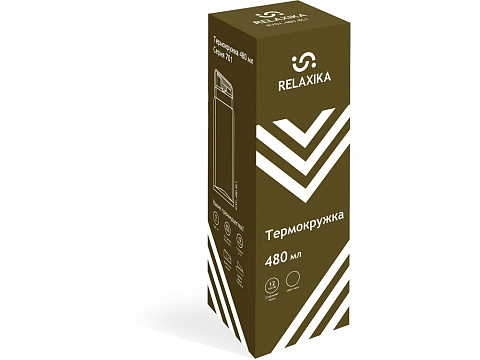 Термокружка Relaxika 701 (0,48 литра), хаки (без лого) - рис 18.