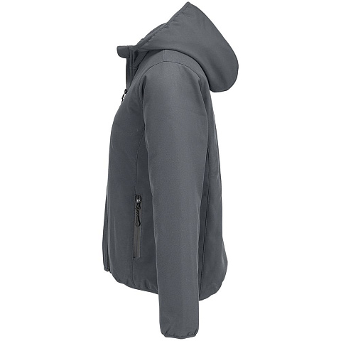 Куртка софтшелл с капюшоном женская Falcon Women, темно-серая - рис 4.