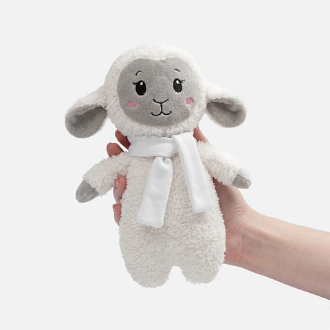 Мягкая игрушка Beastie Toys, овечка с белым шарфом - рис 3.